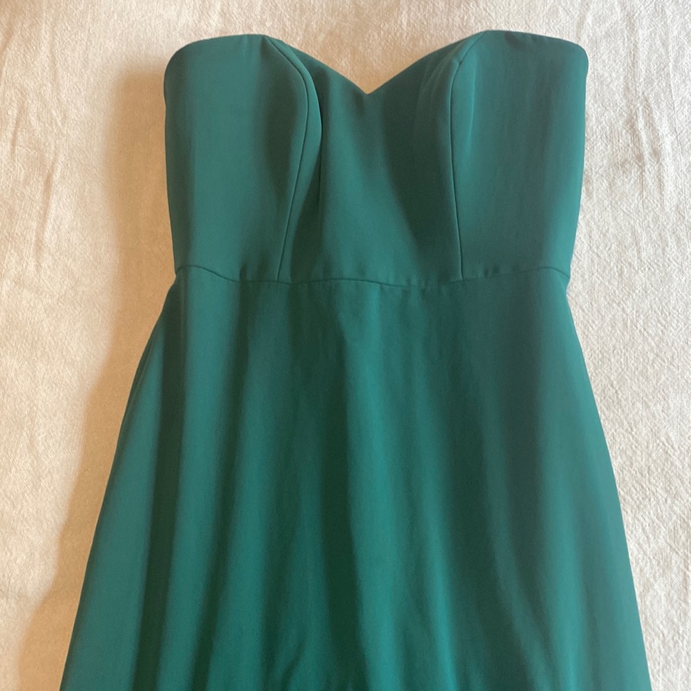 Dessy Bridesmaid strapless dress (hunter green)